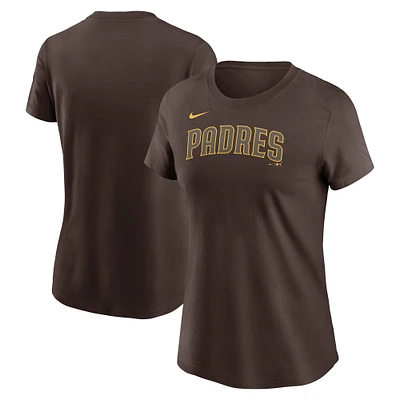 Women's Nike Brown San Diego Padres Fuse Wordmark T-Shirt