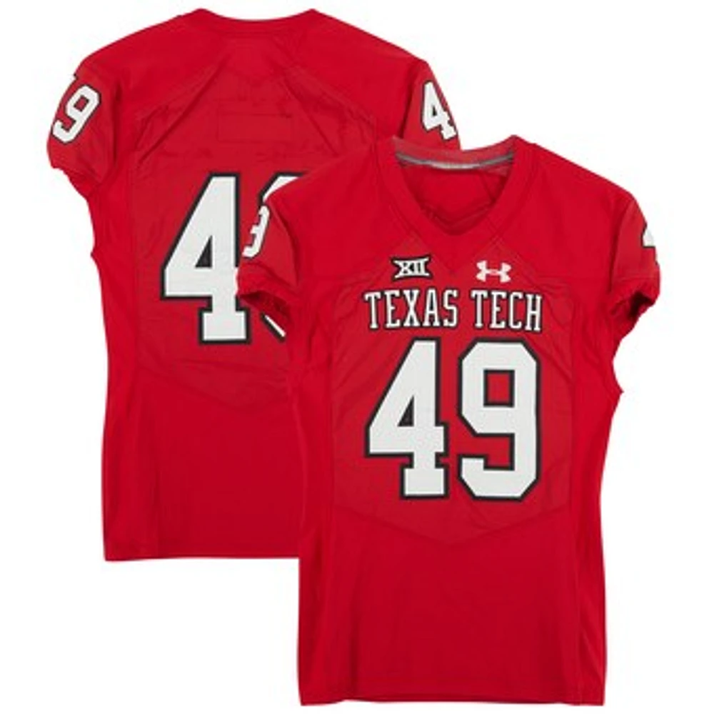 Texas Tech Red Raiders Team-Issued #49 Red Jersey from the NCAA Football Season