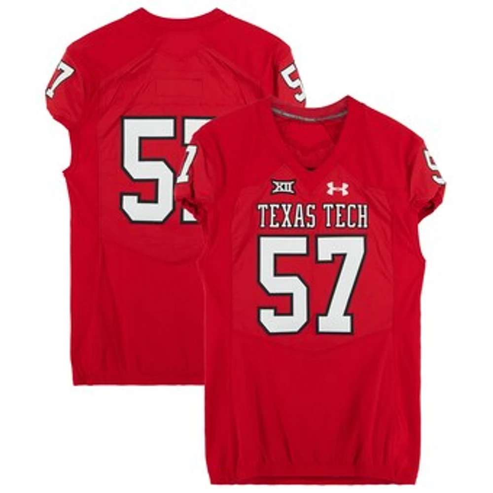 Texas Tech Red Raiders Team-Issued #57 Red Jersey from the NCAA Football Season