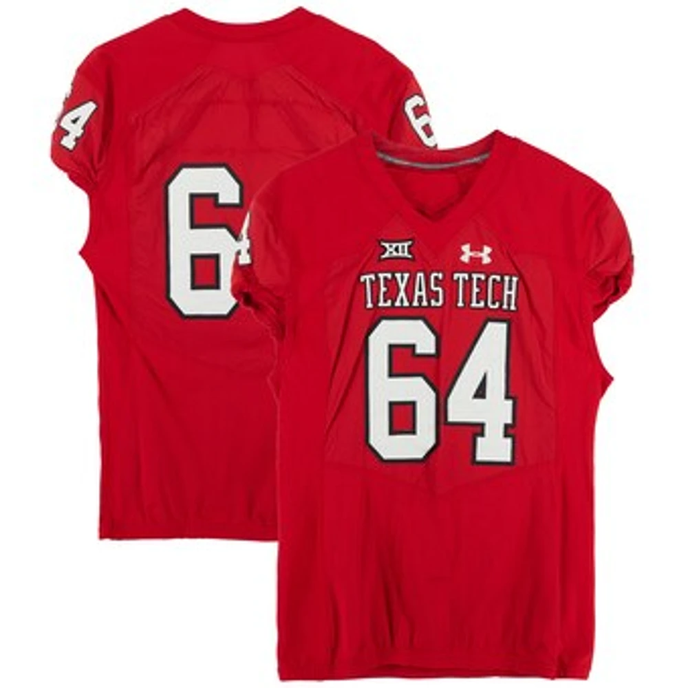 Texas Tech Red Raiders Team-Issued #64 Red Jersey from the 2017 NCAA Football Season
