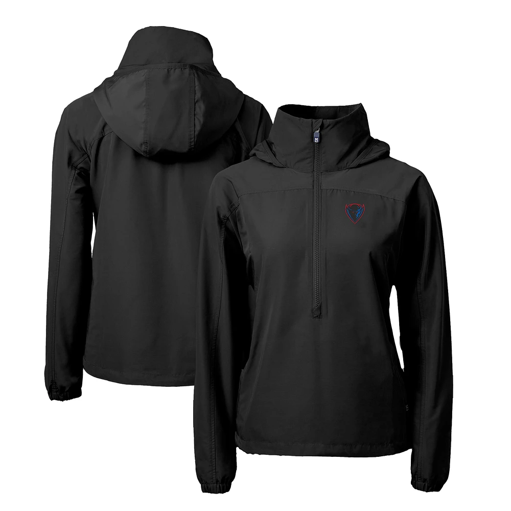 Women's Cutter & Buck DePaul Blue Demons Charter Eco Recycled Half-Zip Anorak Jacket
