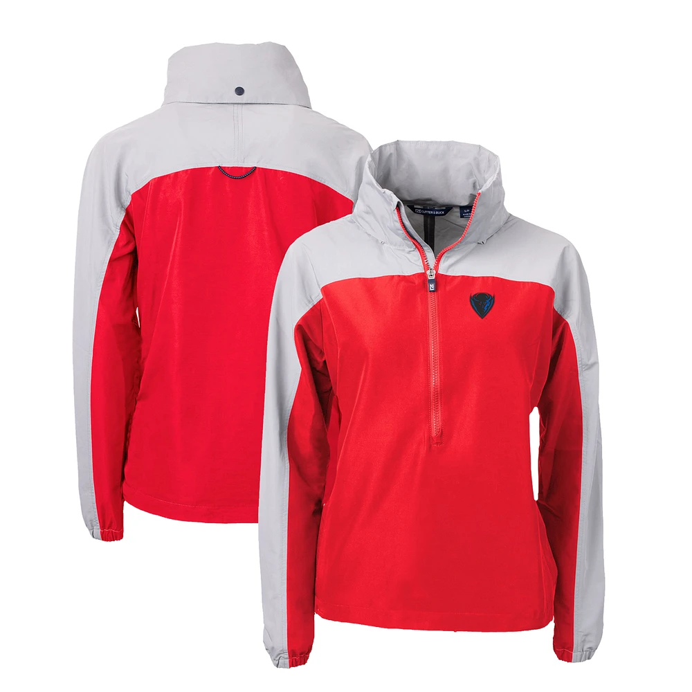 Women's Cutter & Buck Scarlet DePaul Blue Demons Charter Eco Recycled Half-Zip Anorak Jacket