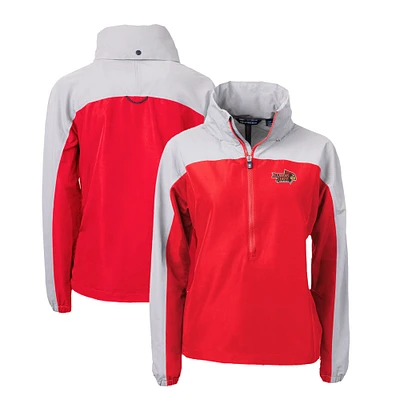 Women's Cutter & Buck Illinois State Redbirds Charter Eco Recycled Half-Zip Anorak Jacket