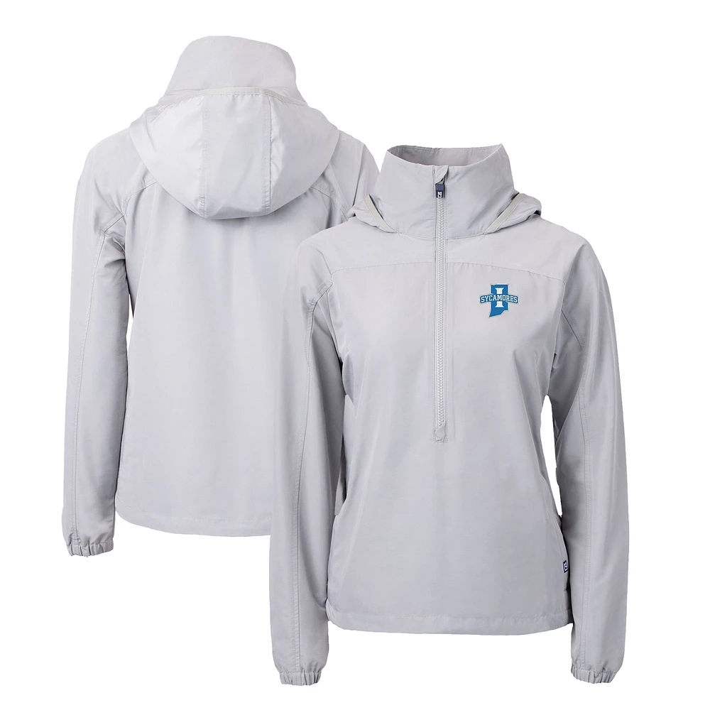 Women's Cutter & Buck Indiana State Sycamores Charter Eco Recycled Half-Zip Anorak Jacket
