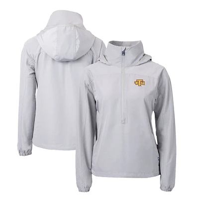 Women's Cutter & Buck Gray Tennessee Tech Golden Eagles Charter Eco Recycled Half-Zip Anorak Jacket