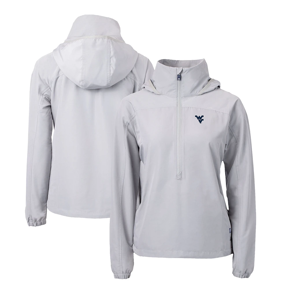 Women's Cutter & Buck West Virginia Mountaineers Charter Eco Recycled Half-Zip Anorak Jacket