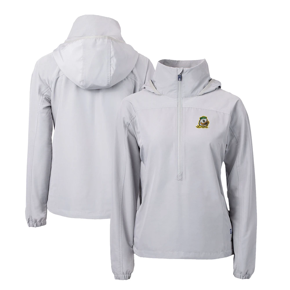 Women's Cutter & Buck Oregon Ducks Charter Eco Recycled Half-Zip Anorak Jacket