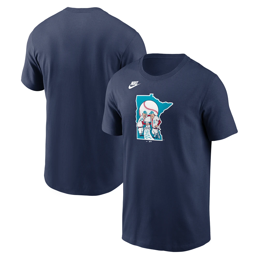 Men's Nike Navy Minnesota Twins Cooperstown Collection Team Logo T-Shirt