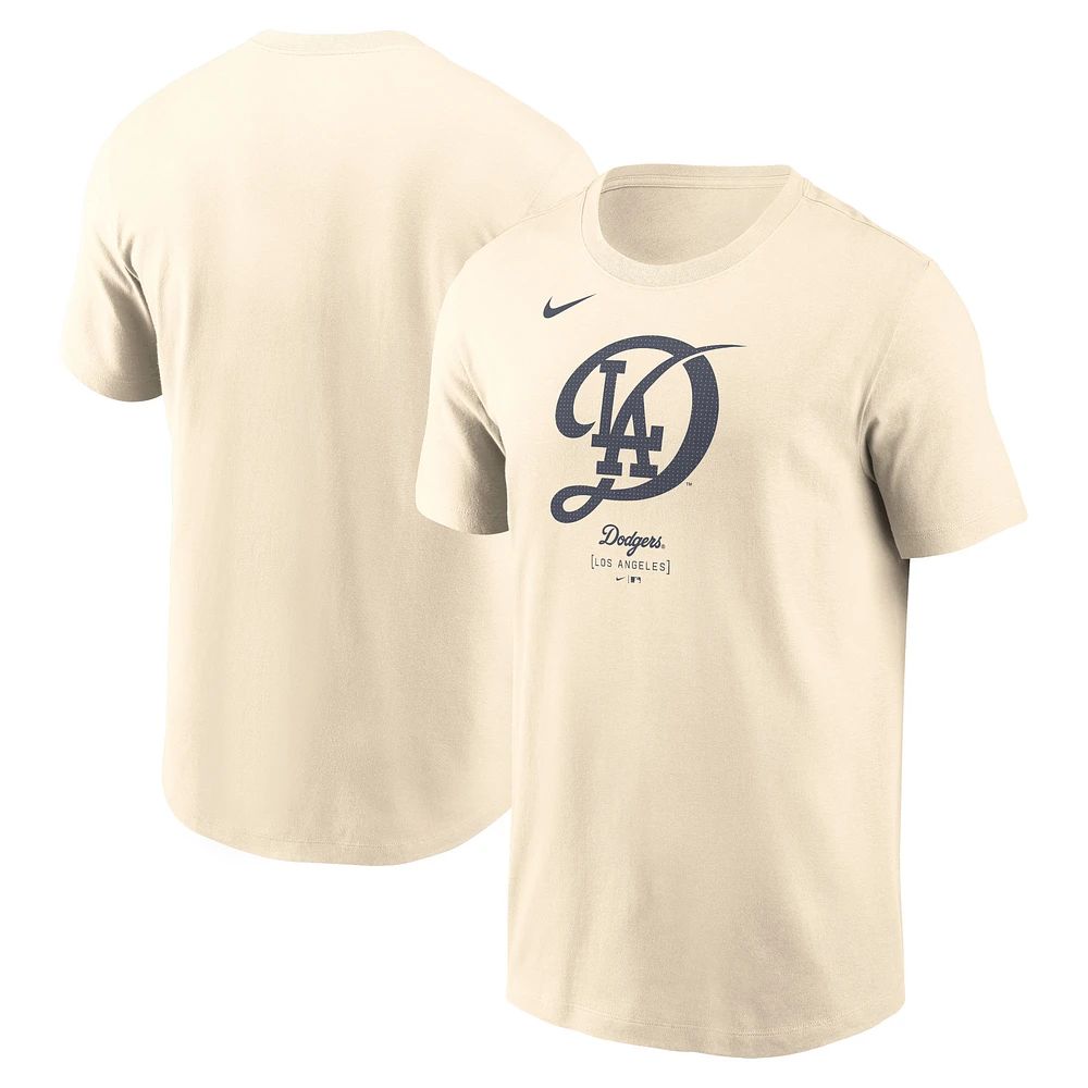 Men's Nike Cream Los Angeles Dodgers 2024 City Connect Logo T-Shirt