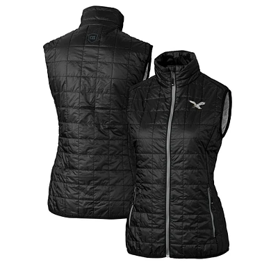 Women's Cutter & Buck Philadelphia Eagles Gridiron Classics Logo Rainier PrimaLoft Eco Insulated Full-Zip Puffer Vest