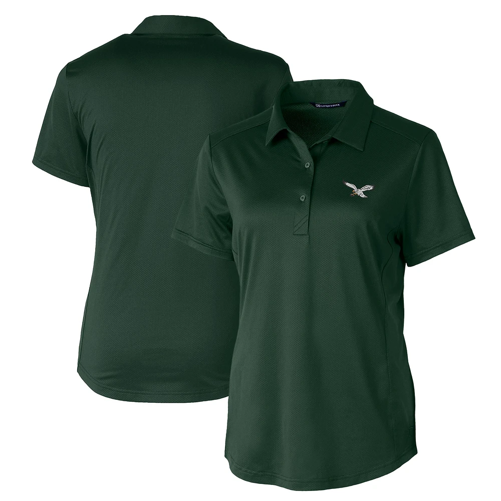 Women's Cutter & Buck Green Philadelphia Eagles Gridiron Classics Logo DryTec Prospect Textured Stretch Polo