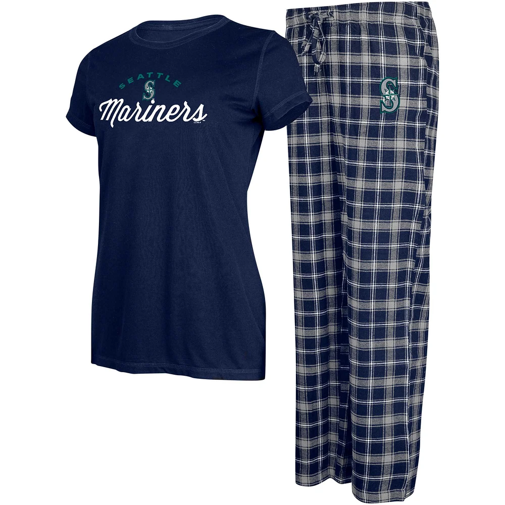 Women's Concepts Sport Navy/Gray Seattle Mariners Arctic Top & Flannel Pants Sleep Set