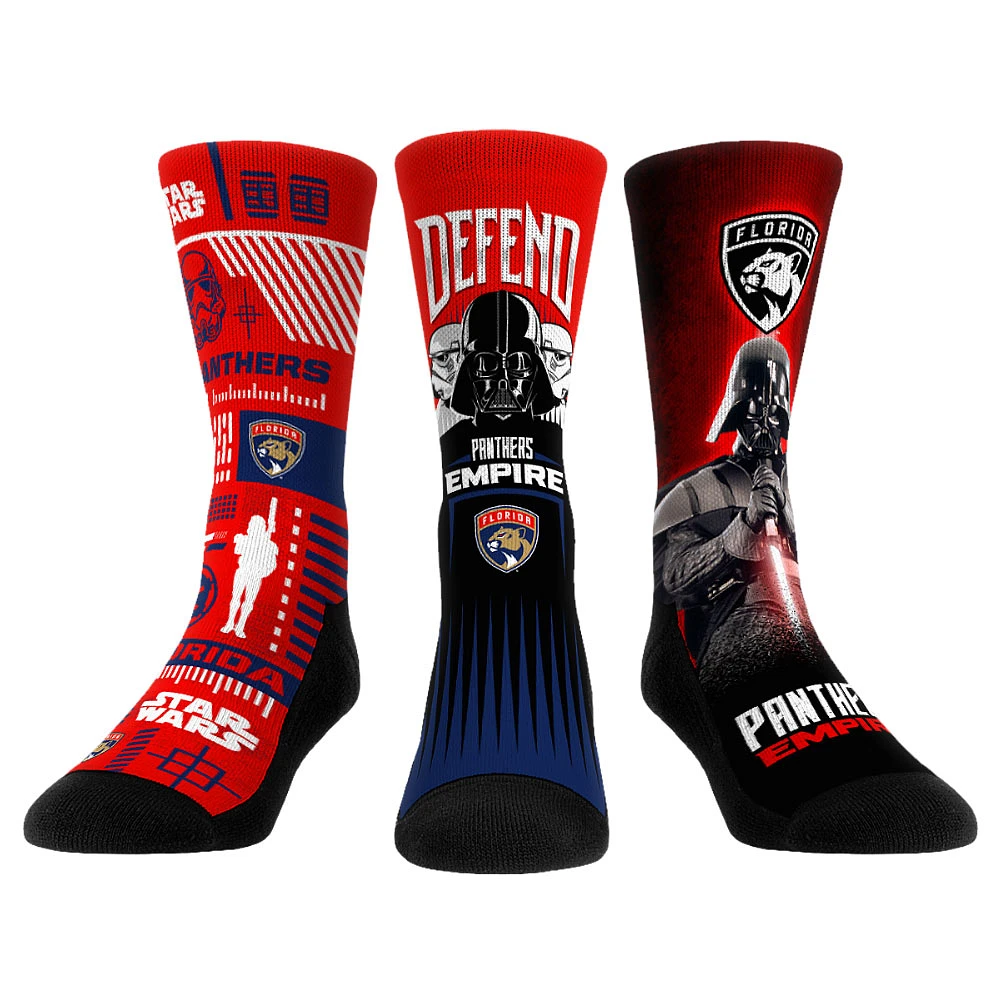 Unisex Rock Em Socks Darth Vader & Stormtrooper Florida Panthers Star Wars Three-Pack Crew Set
