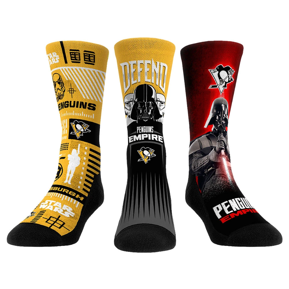 Unisex Rock Em Socks Darth Vader & Stormtrooper Pittsburgh Penguins Star Wars Three-Pack Crew Set