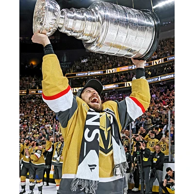 Shea Theodore Vegas Golden Knights Unsigned 2023 Stanley Cup Champions Raising Photograph