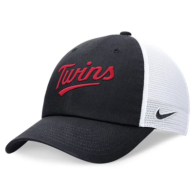 Men's Nike Navy Minnesota Twins Wordmark Adjustable Trucker Hat