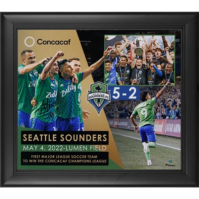Nicolas Lodeiro Seattle Sounders FC Autographed Framed 15" x 17" 2022 CONCACAF Champions Collage