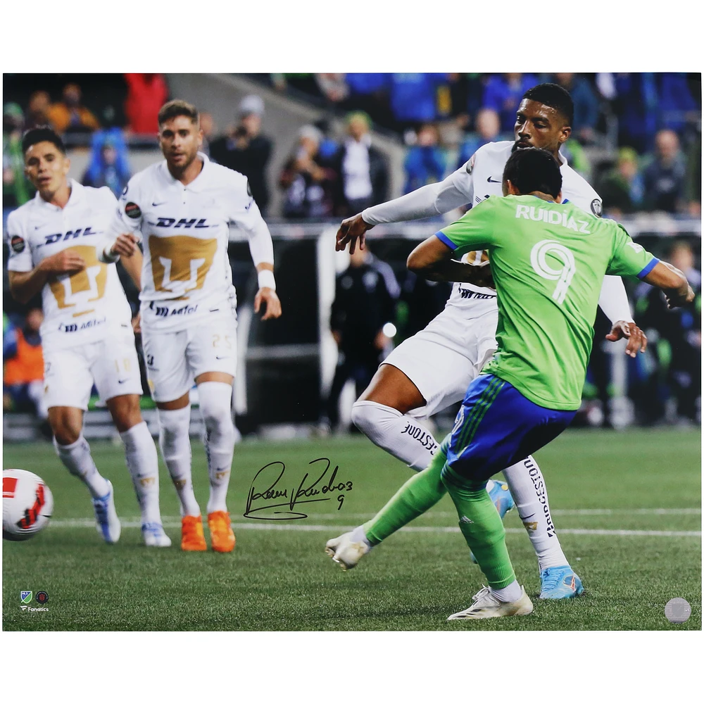 Raul Ruidiaz Seattle Sounders FC Autographed 16" x 20" 2022 CONCACAF Goal Photograph
