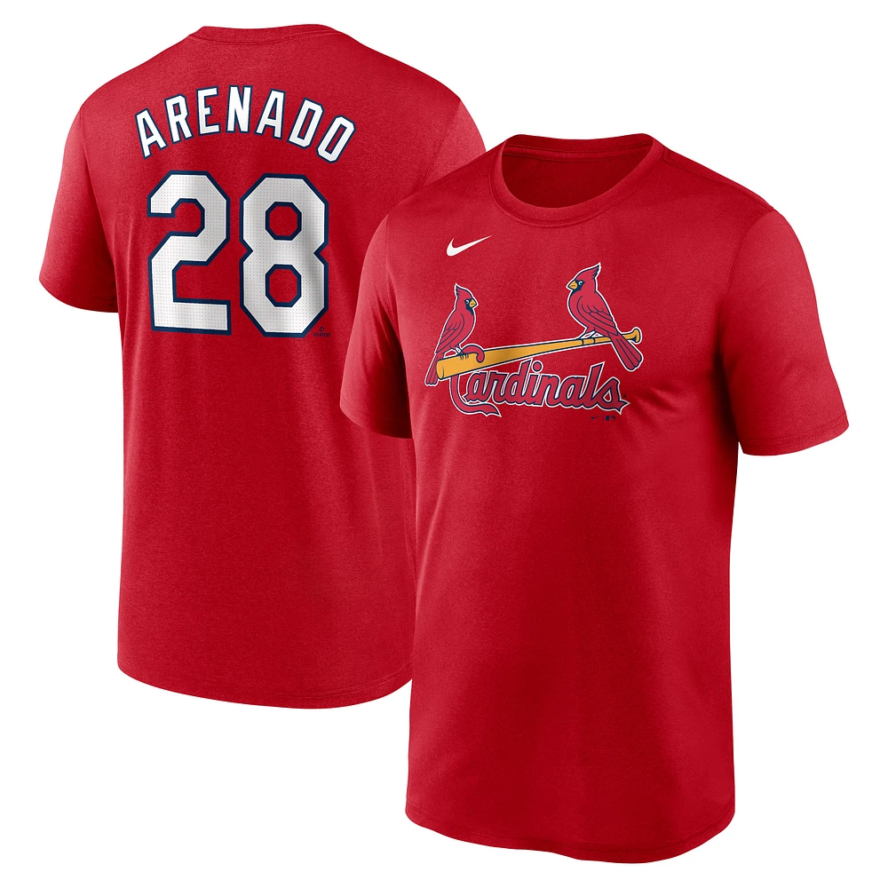 Men's Nike Nolan Arenado Red St. Louis Cardinals Legend Name & Number Performance T-Shirt