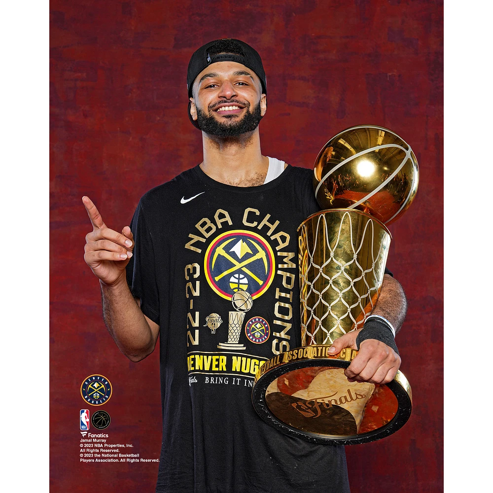 Jamal Murray Denver Nuggets Unsigned 2023 NBA Champion Trophy Shot Photograph