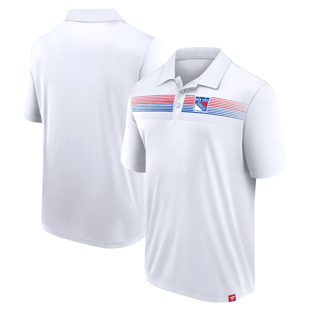 Men's Fanatics White New York Rangers Victory For Us Interlock Polo