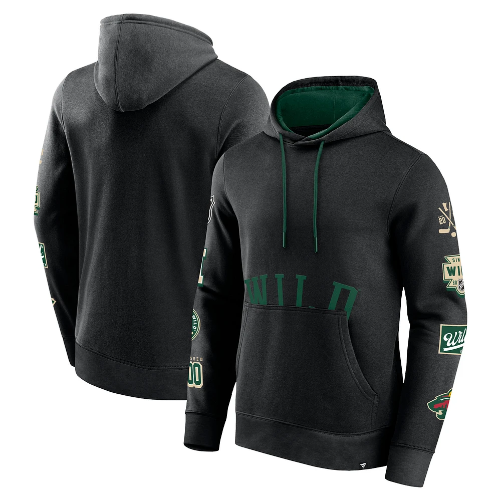 Men's Fanatics Black Minnesota Wild Winner Pullover Hoodie