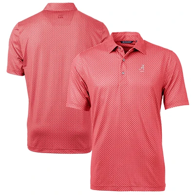 Men's Cutter & Buck Crimson Alabama Crimson Tide Alumni Logo Pike Banner Print Stretch Polo