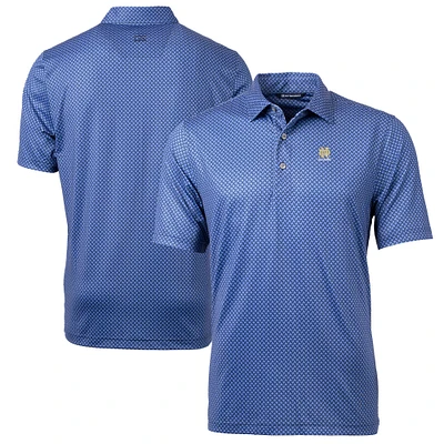 Men's Cutter & Buck Navy Notre Dame Fighting Irish Alumni Logo Pike Banner Print Stretch Polo