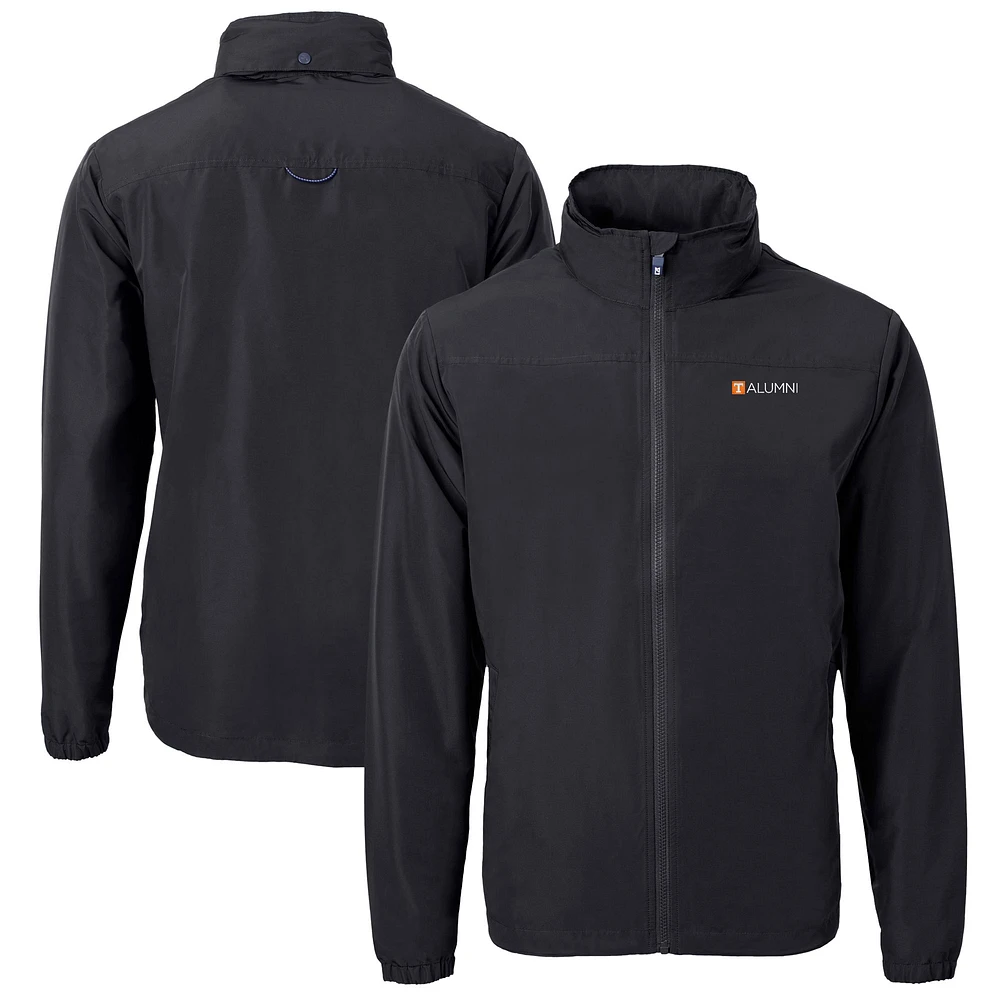 Men's Cutter & Buck Black Tennessee Volunteers Alumni Logo Charter Eco Knit Recycled Full-Zip Jacket