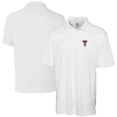 Men's Cutter & Buck White Texas Tech Red Raiders Alumni Logo DryTec Genre Textured Solid Polo
