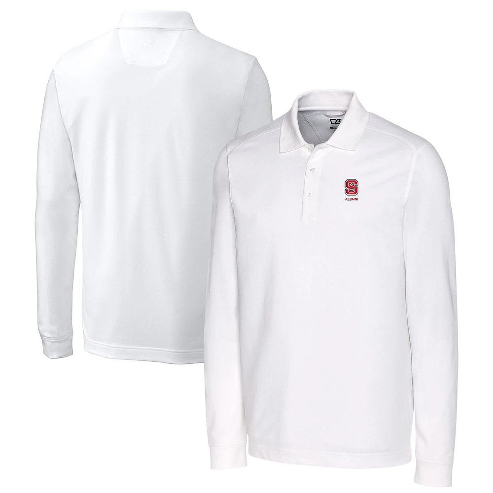 Men's Cutter & Buck NC State Wolfpack Alumni Logo Advantage Tri-Blend Pique Long Sleeve DryTec Polo