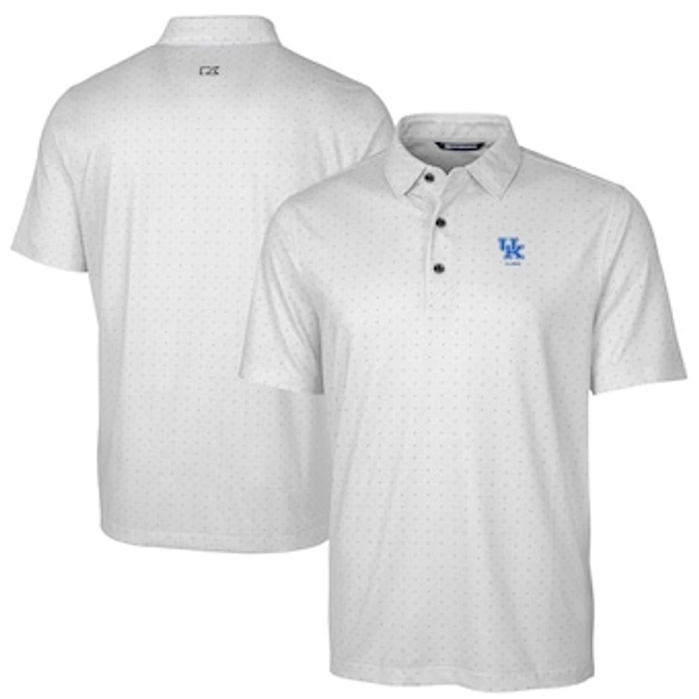 Men's Cutter & Buck Charcoal Kentucky Wildcats Alumni Logo Double Dot Print Stretch Polo