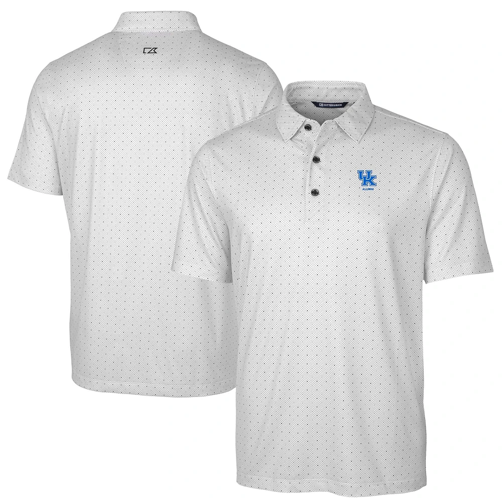 Men's Cutter & Buck Charcoal Kentucky Wildcats Alumni Logo Double Dot Print Stretch Polo