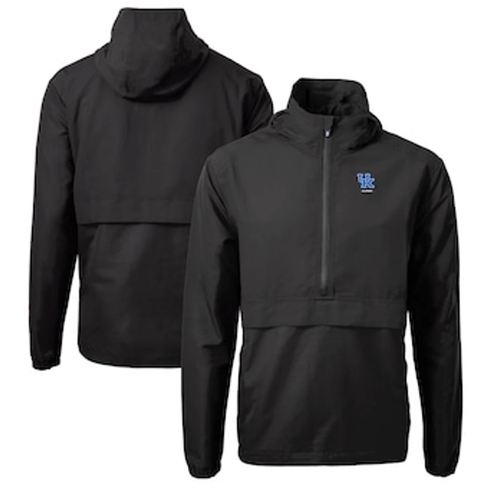 Men's Cutter & Buck Kentucky Wildcats Alumni Logo Charter Eco Knit Recycled Anorak Half-Zip Jacket