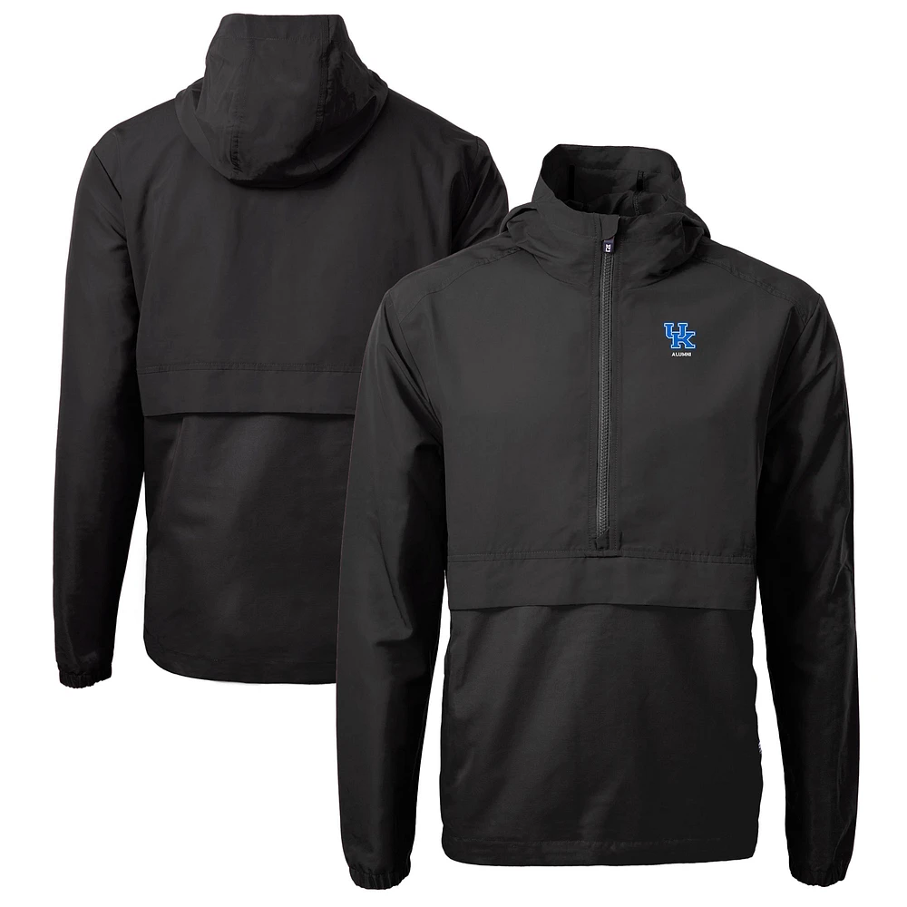 Men's Cutter & Buck Kentucky Wildcats Alumni Logo Charter Eco Knit Recycled Anorak Half-Zip Jacket