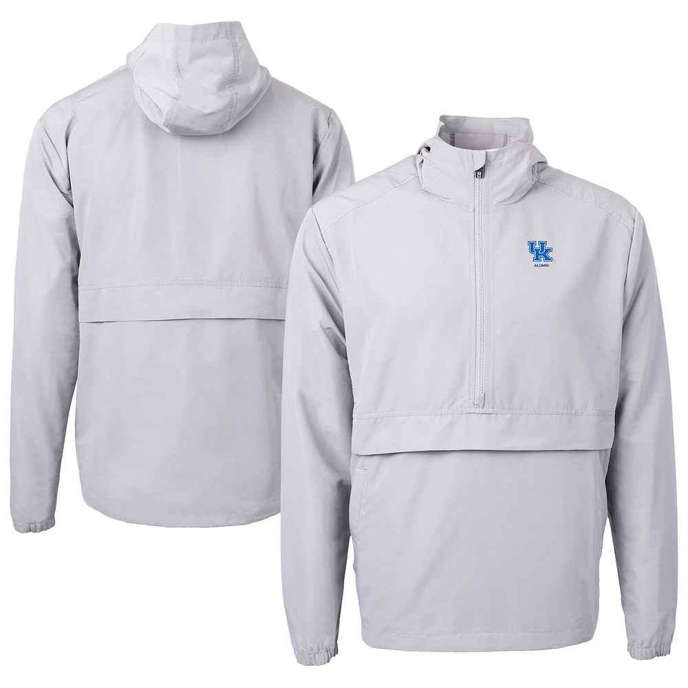 Men's Cutter & Buck Kentucky Wildcats Alumni Logo Charter Eco Knit Recycled Anorak Half-Zip Jacket