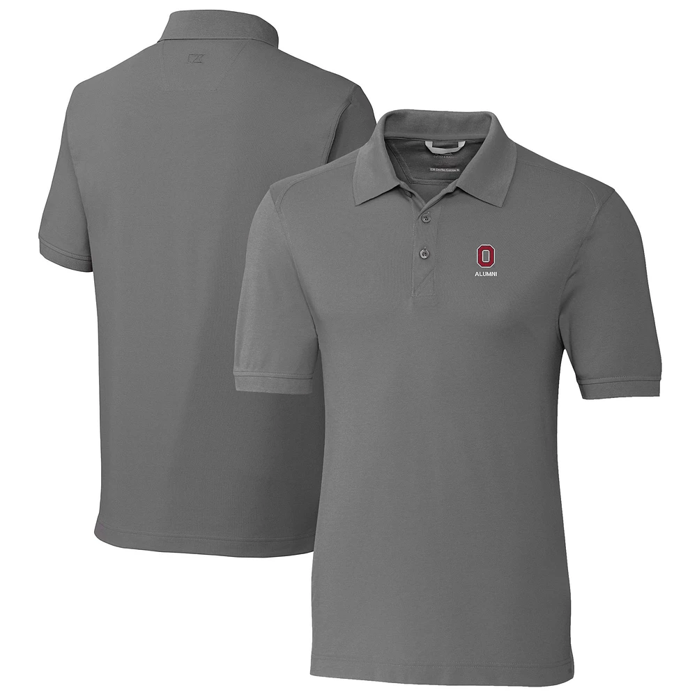 Men's Cutter & Buck Gray Ohio State Buckeyes Alumni Logo Advantage Tri-Blend Pique Polo