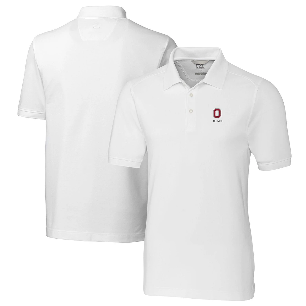 Men's Cutter & Buck White Ohio State Buckeyes Alumni Logo Advantage Tri-Blend Pique Polo