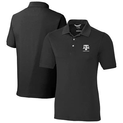 Men's Cutter & Buck Black Texas A&M Aggies Alumni Logo Advantage Tri-Blend Pique Polo