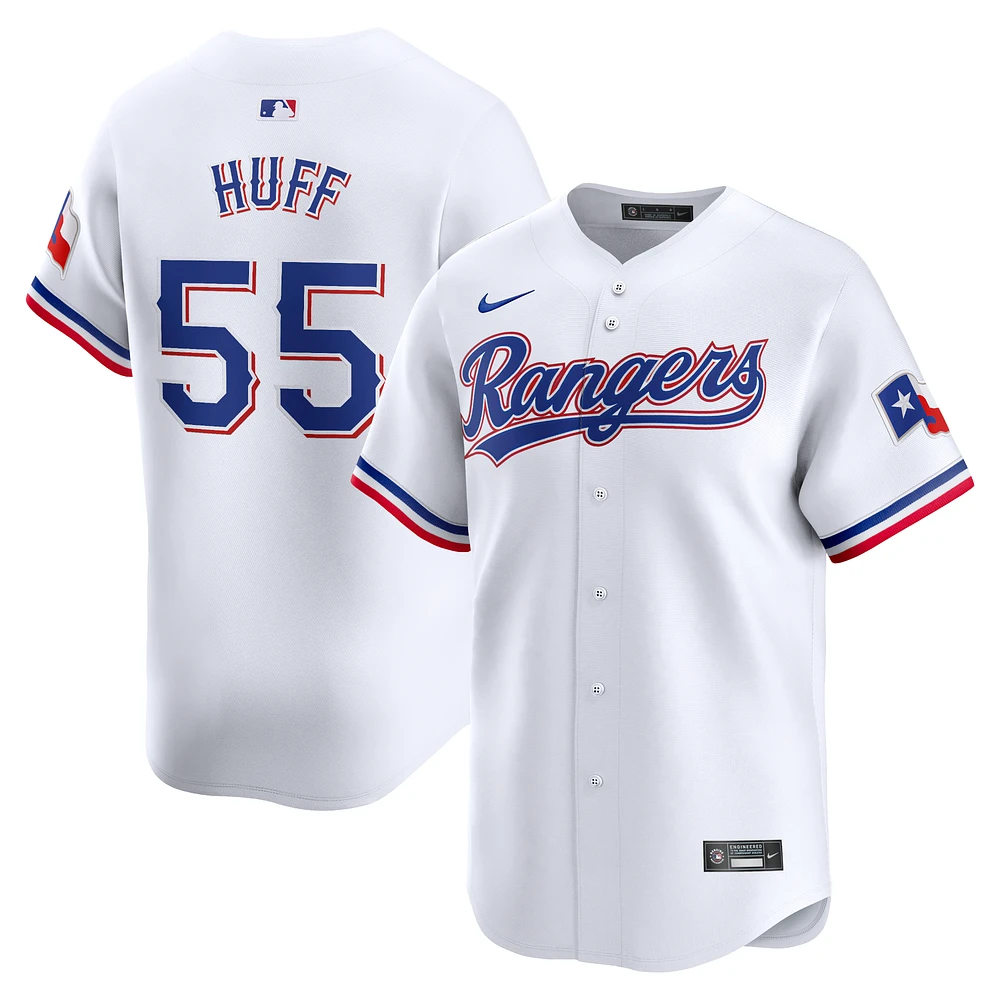 Men's Nike Sam Huff White Texas Rangers Home Limited Player Jersey