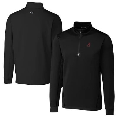 Men's Cutter & Buck Alabama Crimson Tide Alumni Logo Traverse Stretch Quarter-Zip Pullover Top