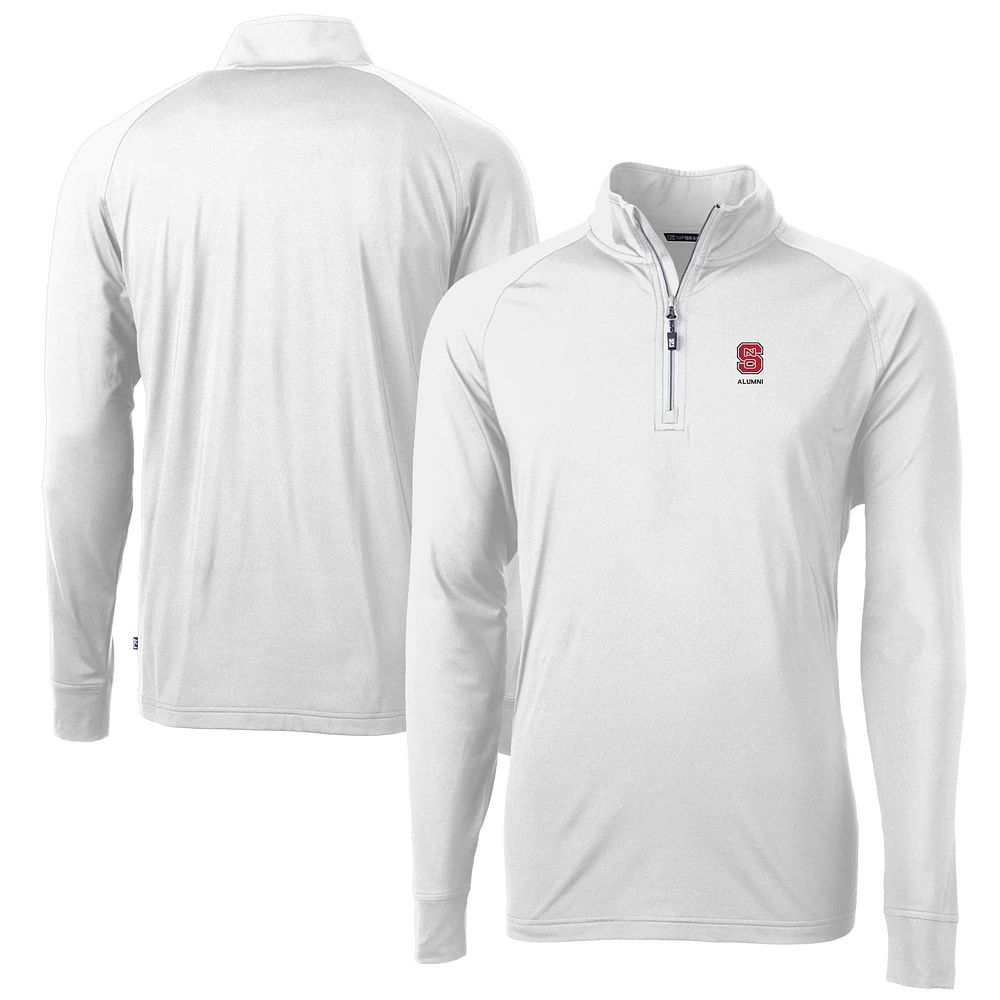 Men's Cutter & Buck NC State Wolfpack Alumni Logo Adapt Eco Knit Stretch Recycled Quarter-Zip Pullover Top