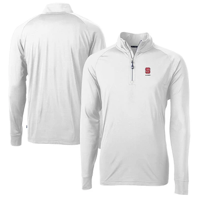 Men's Cutter & Buck NC State Wolfpack Alumni Logo Adapt Eco Knit Stretch Recycled Quarter-Zip Pullover Top