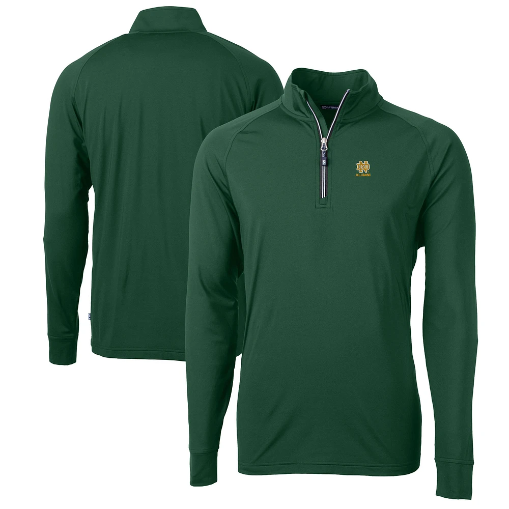 Men's Cutter & Buck Notre Dame Fighting Irish Alumni Logo Adapt Eco Knit Stretch Recycled Quarter-Zip Pullover Top