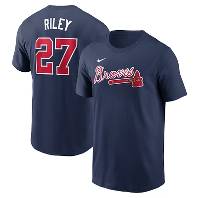Men's Nike Austin Riley Navy Atlanta Braves Fuse Name & Number T-Shirt