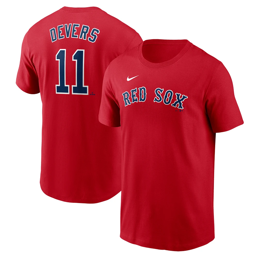 Men's Nike Rafael Devers Red Boston Sox Fuse Name & Number T-Shirt