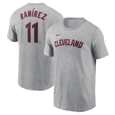 Men's Nike José Ramírez Gray Cleveland Guardians Fuse Name & Number T-Shirt