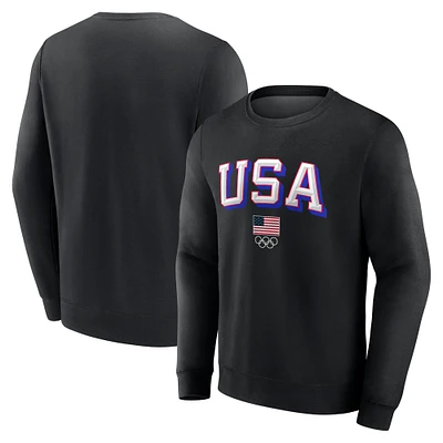 Men's Fanatics Black Team USA Logo Victory Pullover Sweatshirt