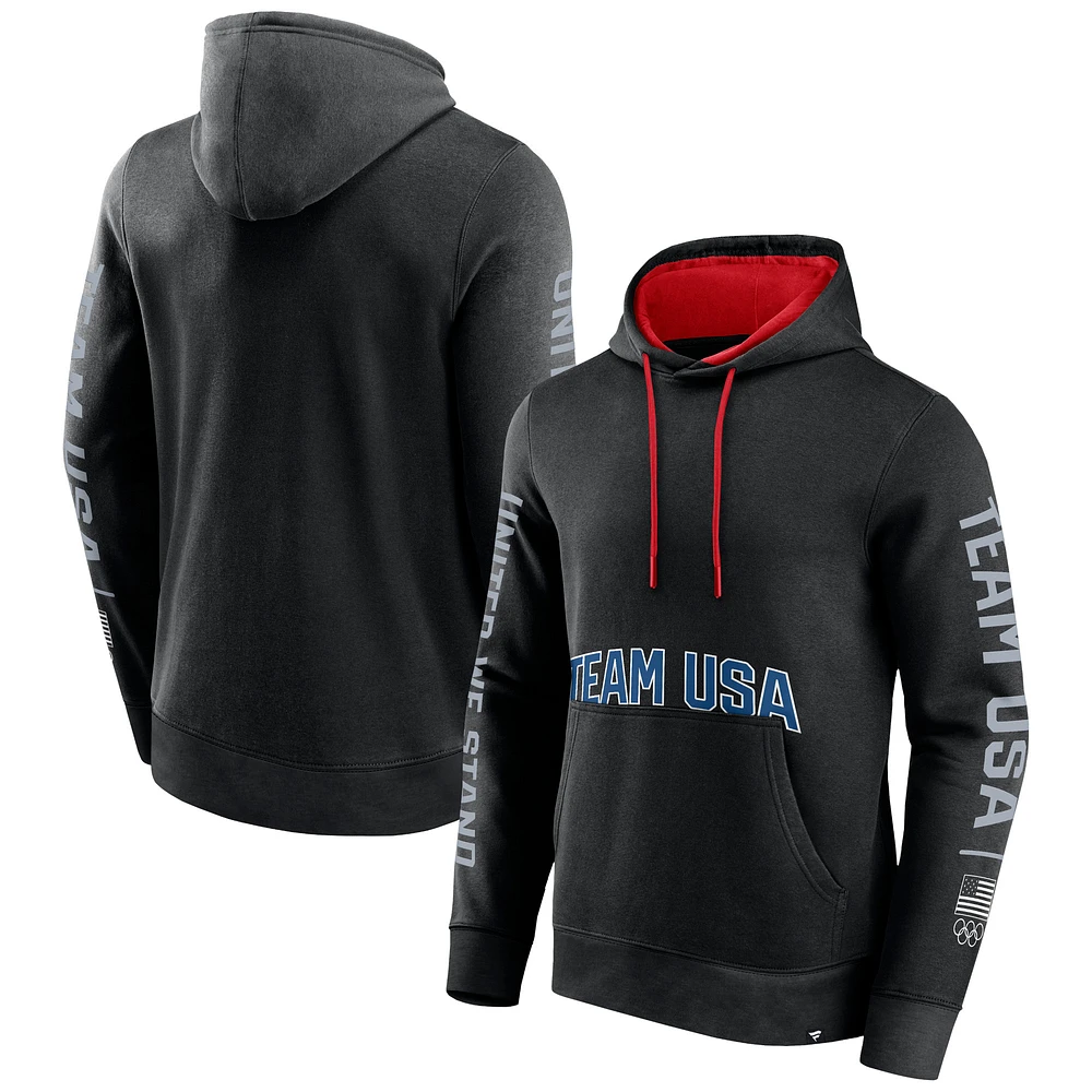 Men's Fanatics Black Team USA Gold Fleece Pullover Hoodie