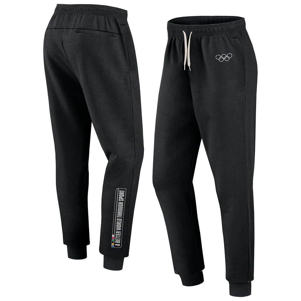 Men's Fanatics Black Olympic Games Solitary Bar Fleece Sweatpants